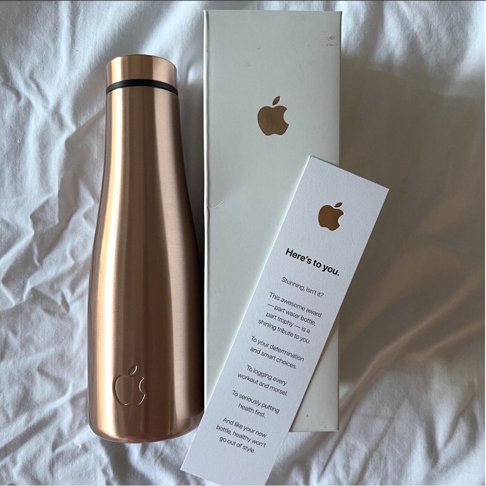 Apple Exclusive Employee Logo Insulated Bronze Fitness Challenge Flask RARE